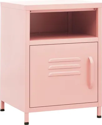 Obrázek produktu pro vidaXL Noční stolky 2 ks. Růžový 35x35x51 cm ocelový