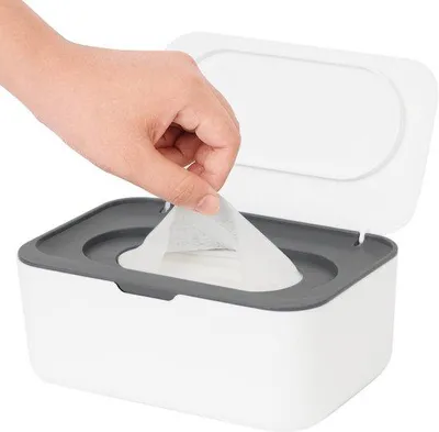 Productafbeelding van Dispenser voor vochtige doekjes - Houder voor vochtig toiletpapier - Stofdichte tissueboxhouder - Dispenser voor vochtige doekjes - Opbergbox voor babynapfjes - Witte tissuehouder
