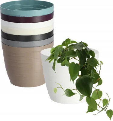 Produktbild von KADAX Blumentopf aus Kunststoff "Ufra", einfacher Pflanztopf, runder Topf, 11 cm, Weiß