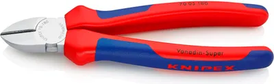 Produktbild von Knipex Seitenschneider DIN ISO 5749 Länge 180mm mit Facette Chrom 2K-Hüllen - 70 05 180 SB