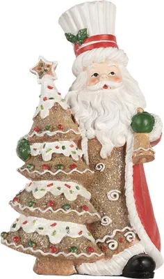 Produktbild von Clayre & Eef Weihnachtsdekorationsfigur Weihnachtsmann 15x11x25 cm Braun Kunststoff