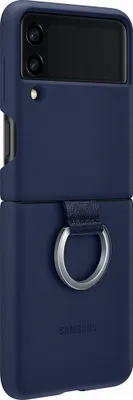 Image de Coque pour Samsung Galaxy Z Flip 3 Silicone avec Anneau Bleue Samsung