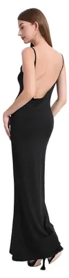 Productafbeelding van Solidchoice - Rugloze Maxi Jurk met Spaghetti Bandjes voor Dames