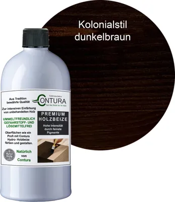 Produktbild von Contura 500ml. Holzbeize Wasserbeize Möbel Farbe - Kolonialstil Dunkelbraun
