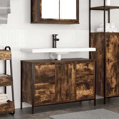 Produktbild von "Spring Sale"Waschbeckenunterschrank/Badezimmermöbel- modernes Design - Badezimmerschrank/Unterschrank - mit Schubladen Räuchereiche DE341914 - Badezimmerschränke