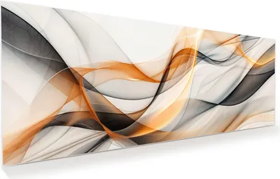 Produktbild von Glasbild 100x40cm in XXL für Wohnzimmer, Schlafzimmer Motiv Schwebende Wellen