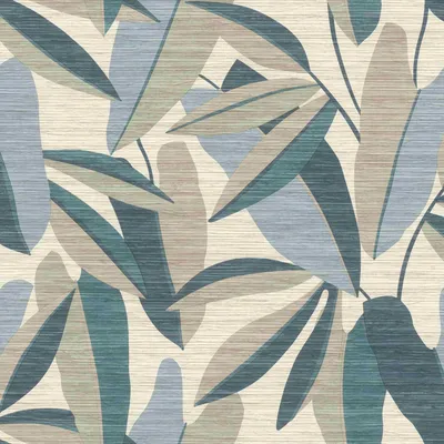 Produktbild von Vliestapete 866346 Tapete Bäume Blätter 53 x 1005 cm Rasch Selection Beige Blau