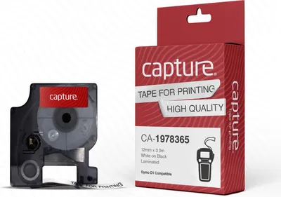 Immagine prodotto di Cattura 12 mm x 3,0 m Bianco su nero