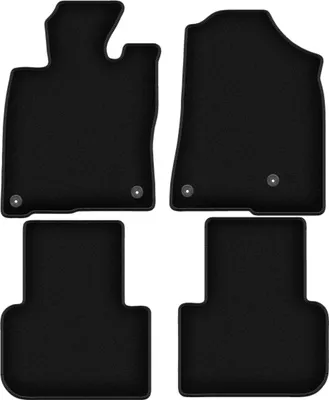 Produktbild von Wielganizator Velours-Autoteppiche – passend für Honda Civic XI (hybrid, Bj. 2022-) – schwarz, passgenau, mit Befestigungen set 4 Stk.