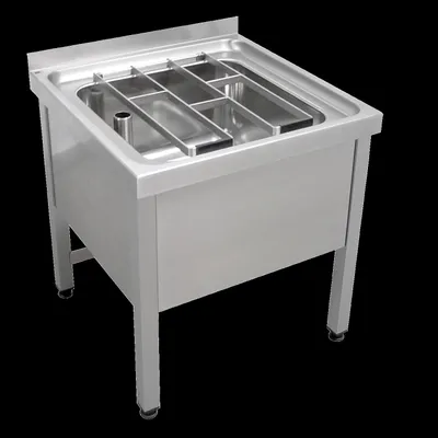 Produktbild von KWC Standausguss, SIRIUS, Edelstahl, 650x650x598 mm, Klapprost, Geschraubt