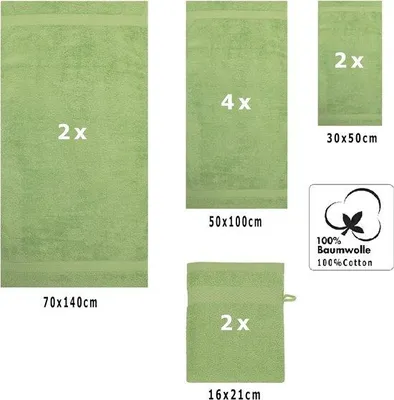 Productafbeelding van Famanu handdoekenset, 10-delig, 100% katoen - appelgroen