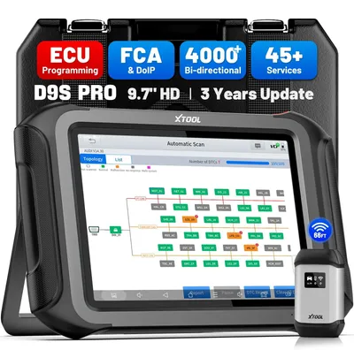 Immagine prodotto di Dispositivo di diagnostica per veicoli D9S PRO - Programmatore di centraline ECU - Scanner per veicoli - Programmazione chiavi - Mappa topologica - Oltre 45 funzioni di reset - Compatibile con FCA/CAN FD/DoIP
