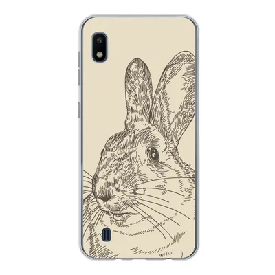Produktbild von MuchoWow® Handyhülle Schutzhülle Hülle für Samsung Galaxy A10 Vintage-Illustration eines Kaninchens Silikon Softcase Handy Hülle - Schutzhülle