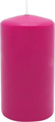 Produktbild von Stumpenkerze aus Paraffin, Fuchsia, WENZEL, 150/80 mm, Brenndauer ca. 73h, selbstverlöschend