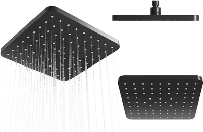 Obrázek produktu pro Granitan - Dešťová sprcha - Sprchová hlavice 22,5x22,5 cm - Sprcha černá - UNIVERSAL