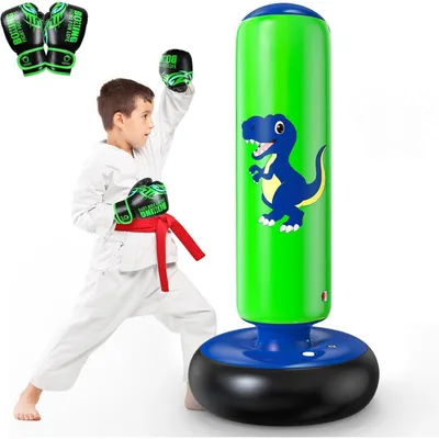 Productafbeelding van Opblaasbare staande bokszak voor kinderen, blauw, 120 cm