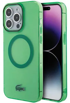 Zdjęcie produktu dla Etui Lacoste Transparent MagSafe do iPhone 15 Pro Max zielony