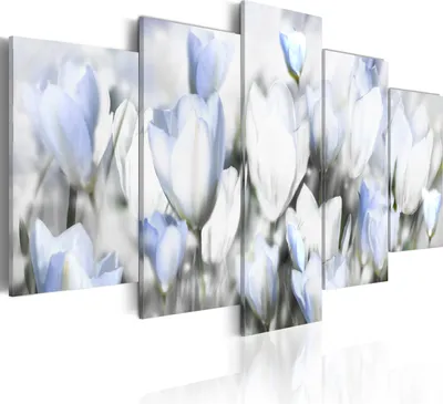 Produktbild von Leinwandbilder Blumen 200x100 cm Vlies Leinwandbild 5 tlg Kunstdruck modern Wandbilder XXL Wanddekoration Design Wand Bild - Tulpen Garten Natur Pflanzenmotiv 020110-111