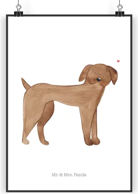 Produktbild von Mr. & Mrs. Panda Bild Hund Dogge DIN A5 - Weiß - Geschenk, wanddeko, Great Dane, drucke, Deutsche, Sprüche, Süß, wandkunst, Herz, Wandbild, Plakat