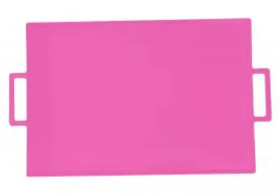 Produktbild von Rechteckige Tabletts mit Griffen aus rosa Melamin, 43 x 29 cm