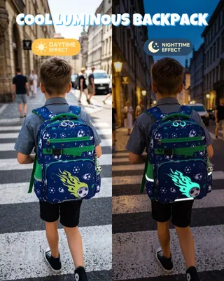 Zdjęcie produktu dla Zestaw plecaków szkolnych, 3-częściowy, ergonomiczny, pojemność 18 litrów, przeznaczony dla chłopców od 1. klasy, z elementami odblaskowymi