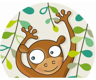 Produktbild von Kinder-Tischsets rund Ø 38 cm 4er Set – rutschfest – Tiermotiv Affe