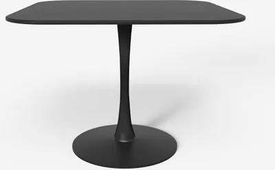 Image de Goblet table carrée de style avec des bords arrondis salle à manger cuisine bar Lillium 100 - Noir