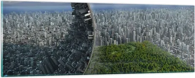 Produktbild von Bilder auf glas - Baum Park Abstraktion Stadt - 90x30cm - Glasbilder - Wandbilder - Kunstdruck - zum Aufhängen bereit - Wanddekoration aus Glas - Glas Bilder - Wandbild auf Glas - GAB90x30-2506