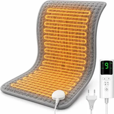 Produktbild von Heizkissen, Wärmekissen, Heizdecke, Heizmatte, Sofortwärme in 10 Stufen, mit 9 Stufen und Timer, für Rücken Schulter Nacken Bauch, 60x30 cm