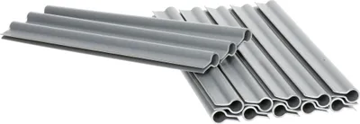 Produktbild von Sellon24® 20 Stück Befestigungsclips Klemmschienen 19 cm für PVC Sichtschutz Streifen Zaunblende Folie Doppelstabmatte Grau