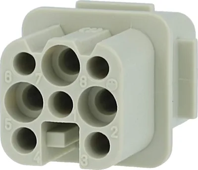 Produktbild von HARTING Han 8D Buchseneinsatz (F) Crimpanschluss, 8-polig AC 50V / DC 120V, 10A - 1 Stück