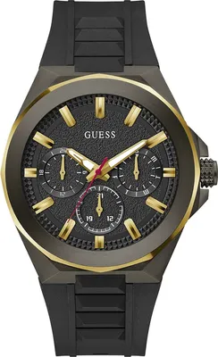 A close-up studio shot of a men's wristwatch.