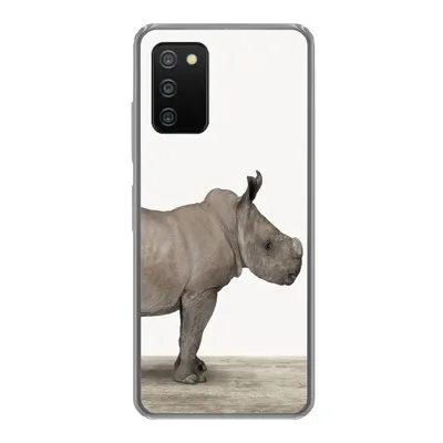 Produktbild von MuchoWow® Handyhülle Schutzhülle Hülle für Samsung Galaxy A03s Rhinozeros - Tiere - Jungen - Mädchen Silikon Softcase Handy Hülle - Schutz