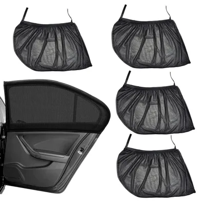 Produktbild von Autofenster-Moskitonetze 4 Stück UV-Schutz Sonnenschutz Mückenschutz Schwarz