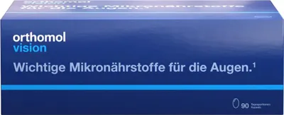 Produktbild von Orthomol Vision - wichtige Mikronährstoffe für die Augen - Nahrungsergänzung mit Lutein, Zeaxanthin, Omega-3-Fettsäuren, 90 St. Tagesportionen