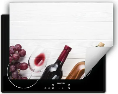 Produktbild von DarHaus Herdabdeckplatte 70x52 cm Anti Rutsch Matte Aufrollbar, weiß - Holz - Wein