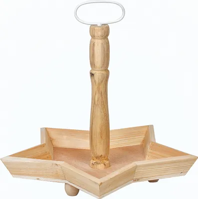 Produktbild von VBS Tablett-Etagere "Stern", Holz m. Metallgriff, Ø ca. 30 cm