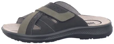 Produktbild von Jomos Herren Echtleder Pantolette schwarz/asphalt, Herren:50 EU