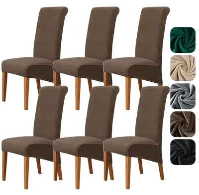 Image de Ensemble de 6 housses en velours pour différents types de chaises