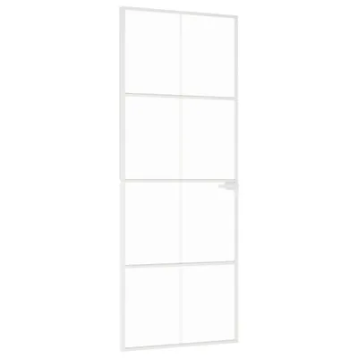 Zdjęcie produktu dla Drzwi wewnętrzne, białe, 76x201,5 cm, szkło i aluminium