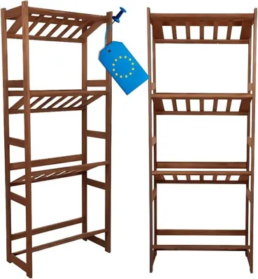 Imagen del producto de Estantería de madera para cajas de bebidas, 175,4 x 70 x 33 cm, color marrón