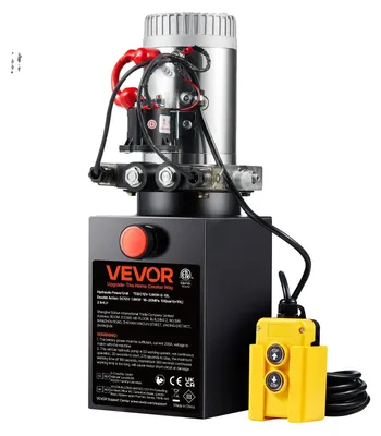 Obrázok produktu pre VEVOR hydraulické čerpadlo hydraulický agregát 12 V hydraulický agregát 1600 W, dvojčinné hydraulické čerpadlo Hydraulický agregát, 2,5 galónová nádrž Ručný hydraulický agregát, pre výťahy, vysokozdvižné vozíky atď.