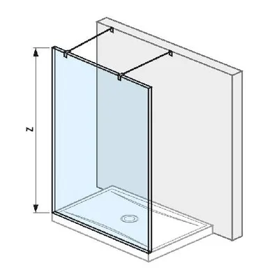 Obrázok produktu pre Jika Pure - Sklenená stena pevná 140 cm na sprchovú vaničku 140 cmx80 cm a 140 cmx90 cm, s úpravou Jika Perla Glass, 1400 mm x 200 mm x 2000 mm H2674220026681