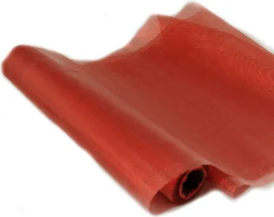 Produktbild von Organza metallisch glitzernd 35 cm x 10 m rot - Tischkäufer rot - Dekostoff
