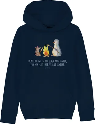 Produktbild von Mr. & Mrs. Panda Kinderpullover Pinguin Lagerfeuer 12-14 Jahre (152/164) - French Navy - Geschenk, Maus, Kinderbekleidung, Feuer, Pulli, Kapuzenpulli, Pullover, Arbeit