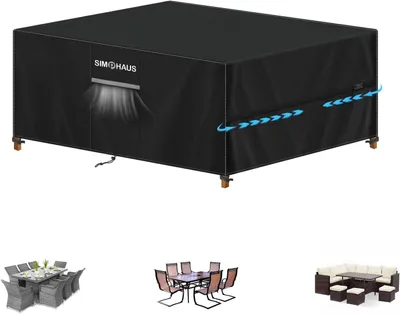 Obrázok produktu pre Ochranný kryt na záhradný nábytok 180x130x90 cm, vodotesný, 420D Oxford tkanina, pre záhradný stôl