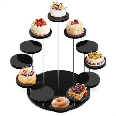 Donut-Ständer aus Acryl, 12 Halter, schwarz