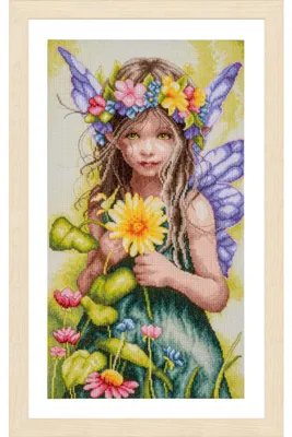 Produktbild von Lanarte Kreuzstich Stickpackung "Fantasy: Floras kleiner Wächter", Zählmuster, 22x38cm