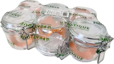 Imagen del producto de 1. Frascos de vidrio con tapa, capacidad de 200 ml, diámetro de 70 mm, paquete de 6. Ideales para almacenamiento