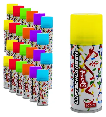 Immagine prodotto di 1.10 stelle filanti spray 100ml in confezione da 24 - 6 colori - bomboletta spray (24 / 1 colore)